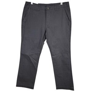 JCP Ultimate Khaki Pants Mens 34x29 Iron Gray 2-Ply Cotton Twill Flat Front‎ NEW